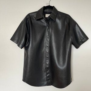 Aritzia Babaton Faux Leather Shirt